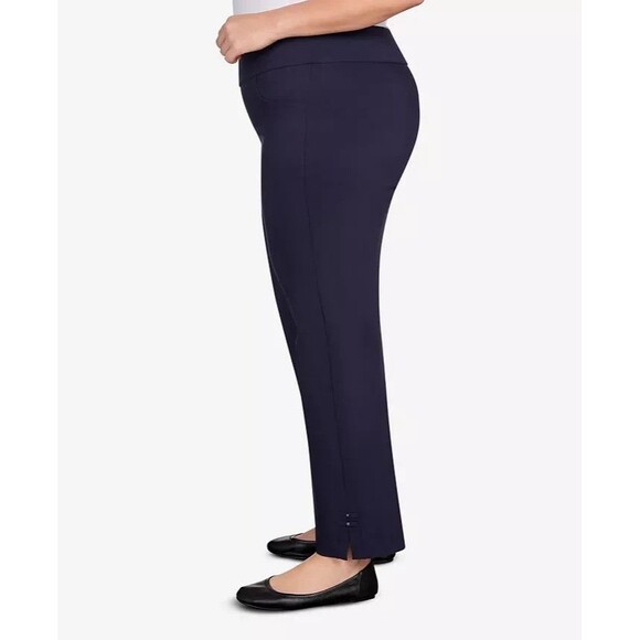 Hearts Of Palms Plus Size Tech Stretch Pant with Elastic Waistband Navy Blue 18W - Picture 3 of 12
